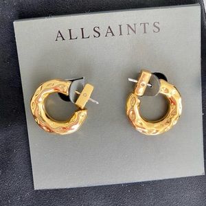 All Saints Small Hammered Gold Hoops Earrings